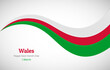 © Yagnik - Abstract shiny Wales wavy flag background. Happy saint davids day of Wales with creative vector illustration