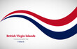 © Yagnik - Abstract shiny wavy flag background. Happy commonwealth day of British Virgin Island with creative vector illustration