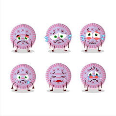 Sticker - Strawberry biscuit cartoon character with sad expression