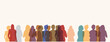 Silhouette vector of people in groups.