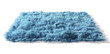 Blue colored fluffy rug. 3d illustration
