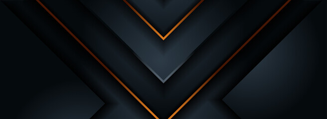 Wall Mural - Modern Dark Navy Background with Golden Brown Lines Combination.