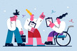 Happy lifestyle and work of disabled people concept