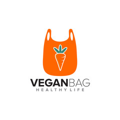 Sticker - Vegetarian bag logo design template