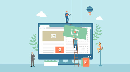 web development concept vector banner illustration