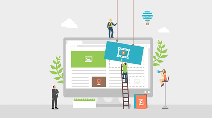 web development concept vector banner illustration