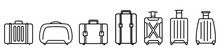 Baggage Icon. Linear Icons Of Baggage. Vector Illustration. Travel Concept. Set Of Baggage Icons