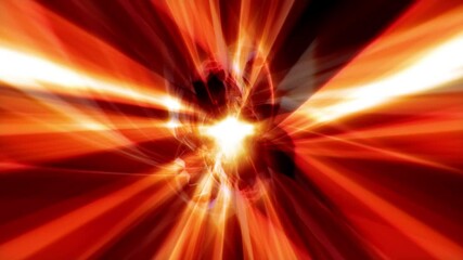 Wall Mural - abstract fire energy flows vortex tunnel seamless loop animation. 4k 3d flying in luminous burst fla