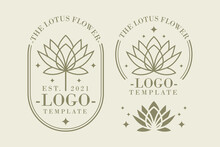 Set Of Lotus Flower Logo Templates