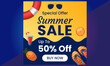© bishal_chandra - Summer Sale Banner suitable for social media posts, mobile apps, banners design and web ads. Vector fashion backgrounds.