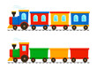 Set of two trains, Passenger and cargo. Icon of a children's toy. flat vector illustration