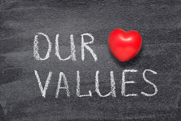 Wall Mural - our values heart