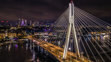 Warsaw Bridge At Night