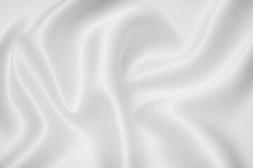 Wall Mural - Abstract and soft focus wave of white fabric background, white texture and detail