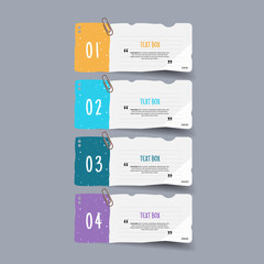 Poster - Text box design with note papers.	
