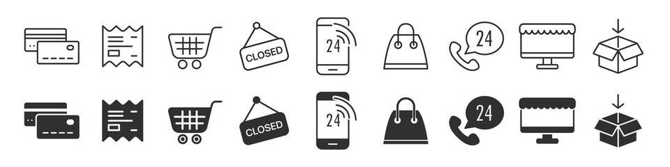 Aufkleber - E commerce and online shopping icons collection in two different styles