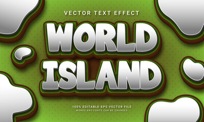 Wall Mural - World island 3d text style effect themed wild life