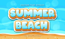 Summer Beach 3d Text Style Effect Themed Happy Summer Holiday