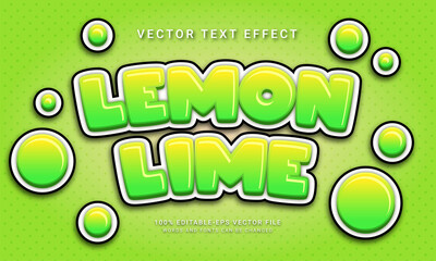 Wall Mural - Lemon lime editable text effect themed fresh fruit