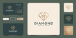© reza - diamond star logo with stylish outline design, icon and business card inspiration