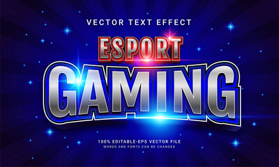 Wall Mural - Esport gaming editable text effect with blue color