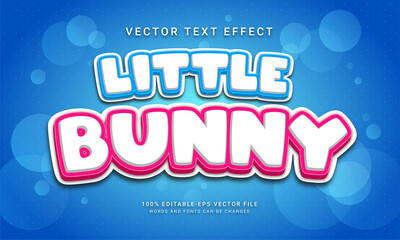 Little bunny editable text effect with cute animals