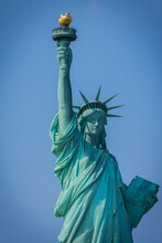 Statue Of Liberty With Blue Sky, New York
