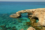 Fototapeta Desenie - Coast with the lover's bridge near Ayia Napa in Cyprus