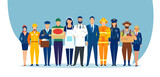 Fototapeta  - Vector of a diverse group of people of different professions and occupations