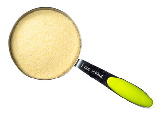 Wall Mural - semolina from durum wheat in measuring cup cutout