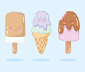 Canvas Print - ice cream cartoon set