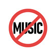 © kashurin - No music line icon, prohibition and forbidden. No music sign vector.
