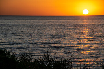 Coast Sunset Silhouette Scene