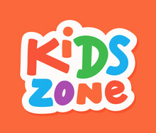 Kids Zone Sign. Vector Handwritten Lettering.