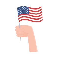 Wall Mural - hand with USA flag