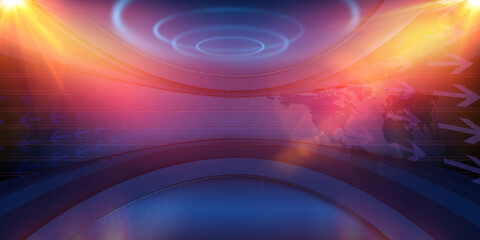3d Illustration of an abstract empty studio space