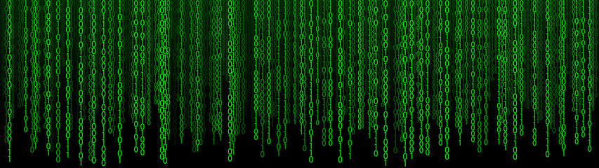Matrix style background. Abstract futuristic cyberspace with binary code. Falling numbers. Vector illustration