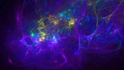 Wall Mural - 3d effect - abstract space scene
