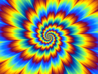 Wall Mural - pulsing fiery flower. optical illusion of movement.