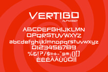 White Fancy Hand Drawn Alphabet On Orange Background For Thriller Titles. Vector Typography Illustration