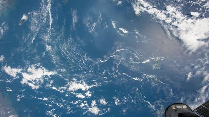 Wall Mural - flight over the earth's surface, made from a space station. 3d rendering.