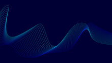 Abstract Blue Wave, Futuristic Background. Beautiful Digital Style. Vector Illustration.