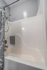 Sticker - Minimalistic bathroom interior design with a shower cabon in white color