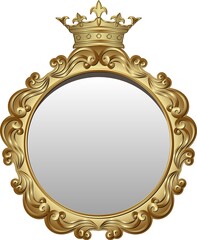 Wall Mural - isolated royal frame, golden border