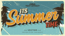 Editable Text Style Effect - Retro Summer Text In Grunge Style Theme