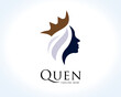 women beauty queen head prince logo design illustration inspiration