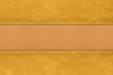 Stitched Leather Background Yellow Brown Colour Background For Design.