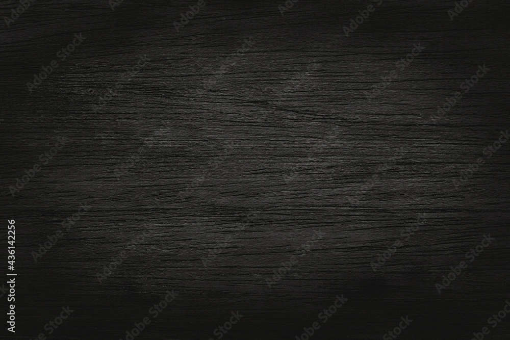 Black grey wooden plank wall texture background, old natural pattern of dark wood grained. - obrazy, fototapety, plakaty 