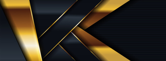 Abstract Dark Background with Overlap Layered Textured and Golden Element Combination.