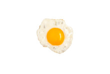 Fried Scrambled Eggs Isolate On White Background